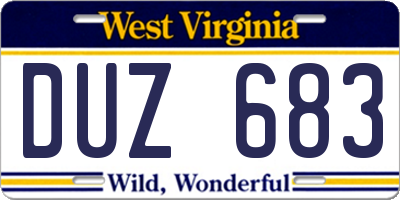 WV license plate DUZ683