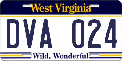 WV license plate DVA024