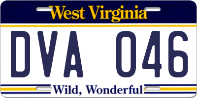 WV license plate DVA046