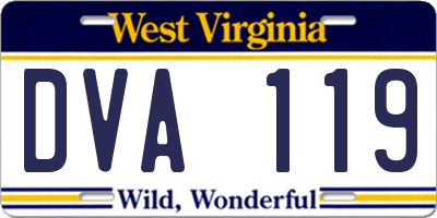 WV license plate DVA119