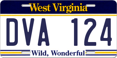 WV license plate DVA124