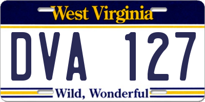WV license plate DVA127