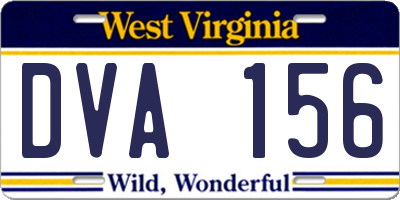 WV license plate DVA156