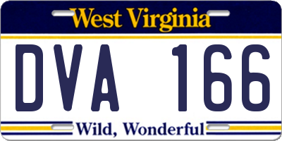 WV license plate DVA166