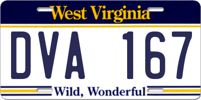 WV license plate DVA167