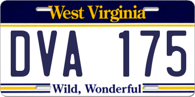 WV license plate DVA175