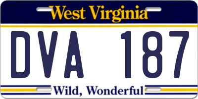 WV license plate DVA187