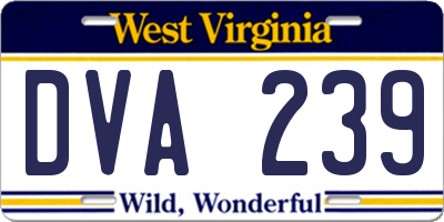 WV license plate DVA239