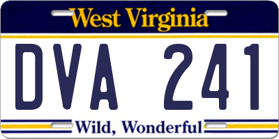 WV license plate DVA241