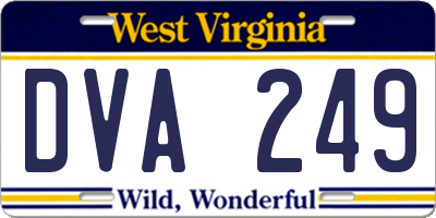 WV license plate DVA249