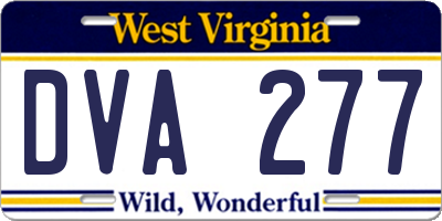 WV license plate DVA277