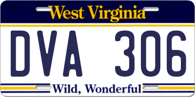 WV license plate DVA306