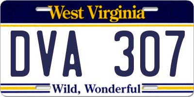 WV license plate DVA307