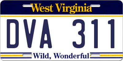WV license plate DVA311