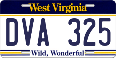 WV license plate DVA325