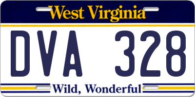 WV license plate DVA328
