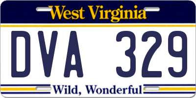 WV license plate DVA329