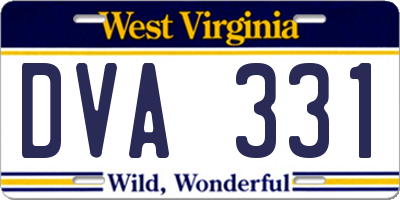 WV license plate DVA331