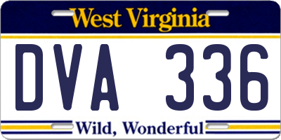 WV license plate DVA336