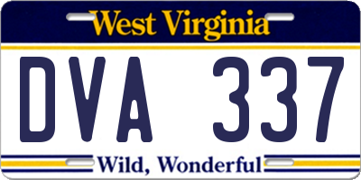 WV license plate DVA337