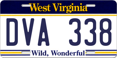 WV license plate DVA338