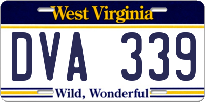 WV license plate DVA339