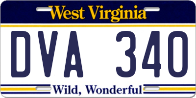 WV license plate DVA340
