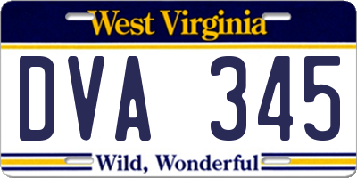 WV license plate DVA345