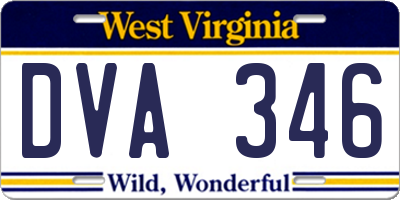 WV license plate DVA346