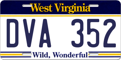 WV license plate DVA352