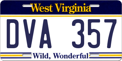 WV license plate DVA357