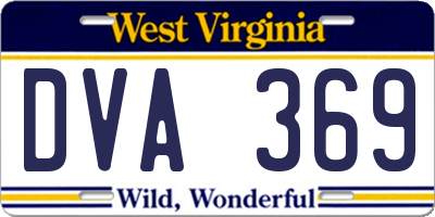 WV license plate DVA369