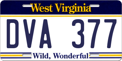 WV license plate DVA377