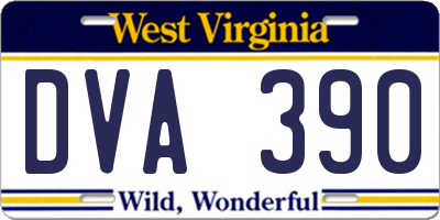 WV license plate DVA390