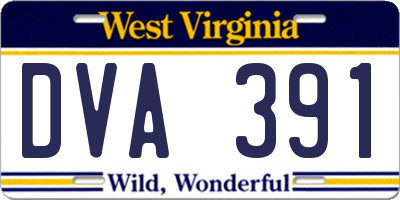 WV license plate DVA391