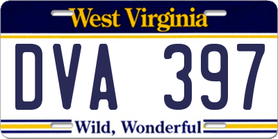 WV license plate DVA397
