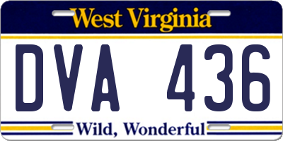 WV license plate DVA436