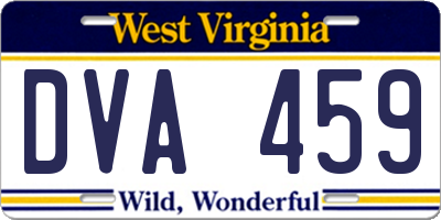 WV license plate DVA459
