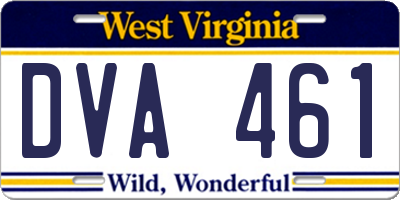 WV license plate DVA461