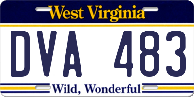 WV license plate DVA483