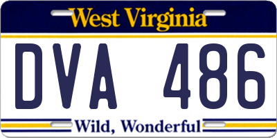 WV license plate DVA486