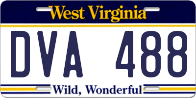 WV license plate DVA488