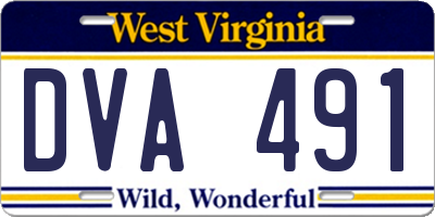 WV license plate DVA491