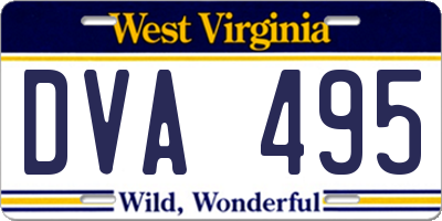 WV license plate DVA495