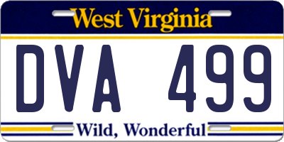 WV license plate DVA499