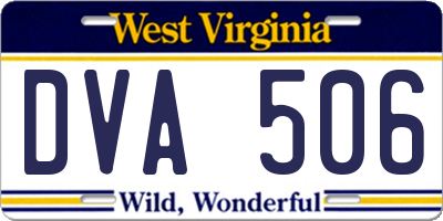 WV license plate DVA506