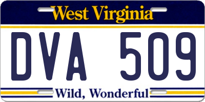 WV license plate DVA509