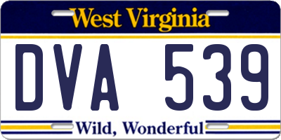 WV license plate DVA539