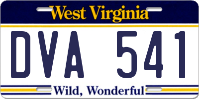 WV license plate DVA541
