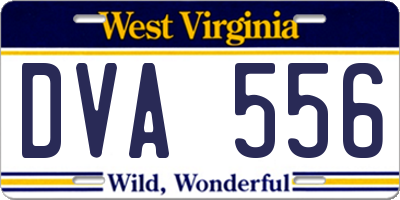 WV license plate DVA556